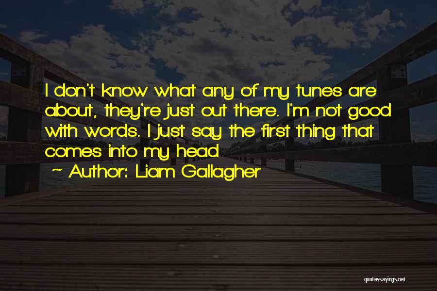 Liam Gallagher Quotes: I Don't Know What Any Of My Tunes Are About, They're Just Out There. I'm Not Good With Words. I