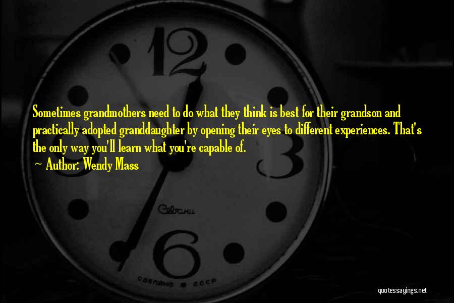 Wendy Mass Quotes: Sometimes Grandmothers Need To Do What They Think Is Best For Their Grandson And Practically Adopted Granddaughter By Opening Their