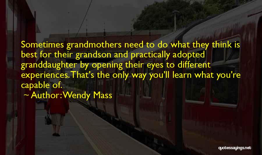 Wendy Mass Quotes: Sometimes Grandmothers Need To Do What They Think Is Best For Their Grandson And Practically Adopted Granddaughter By Opening Their