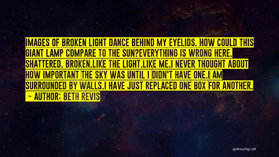 Beth Revis Quotes: Images Of Broken Light Dance Behind My Eyelids. How Could This Giant Lamp Compare To The Sun?everything Is Wrong Here.