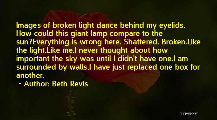 Beth Revis Quotes: Images Of Broken Light Dance Behind My Eyelids. How Could This Giant Lamp Compare To The Sun?everything Is Wrong Here.