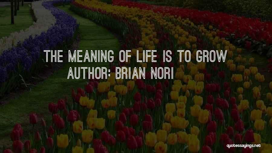 Brian Nori Quotes: The Meaning Of Life Is To Grow