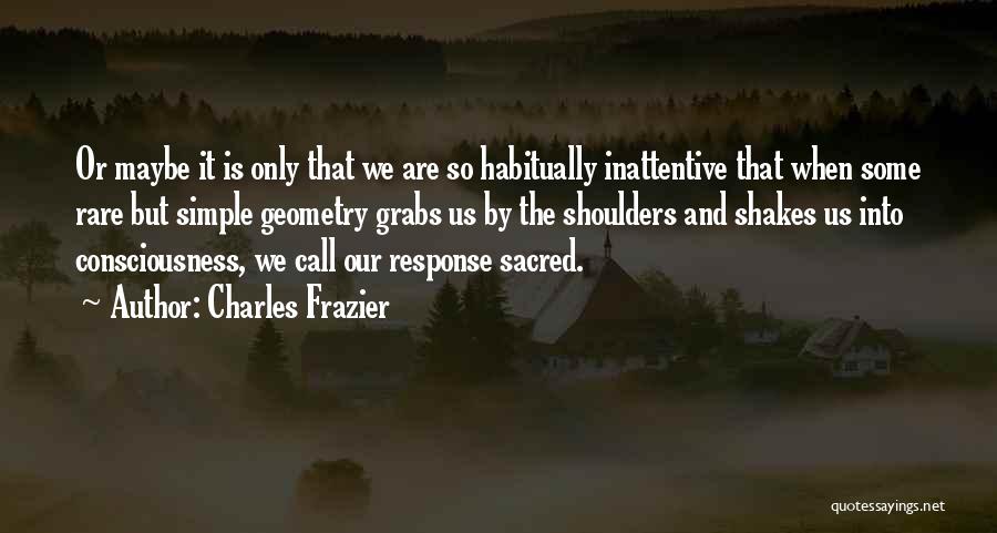 Charles Frazier Quotes: Or Maybe It Is Only That We Are So Habitually Inattentive That When Some Rare But Simple Geometry Grabs Us