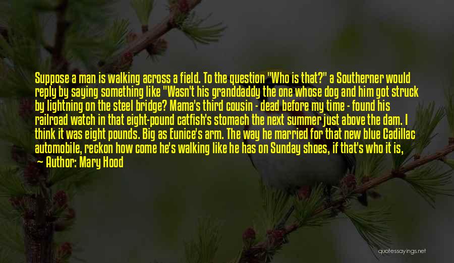 Mary Hood Quotes: Suppose A Man Is Walking Across A Field. To The Question Who Is That? A Southerner Would Reply By Saying