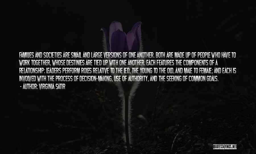 Virginia Satir Quotes: Families And Societies Are Small And Large Versions Of One Another. Both Are Made Up Of People Who Have To