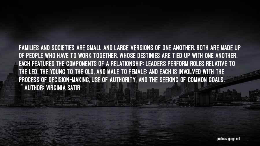 Virginia Satir Quotes: Families And Societies Are Small And Large Versions Of One Another. Both Are Made Up Of People Who Have To