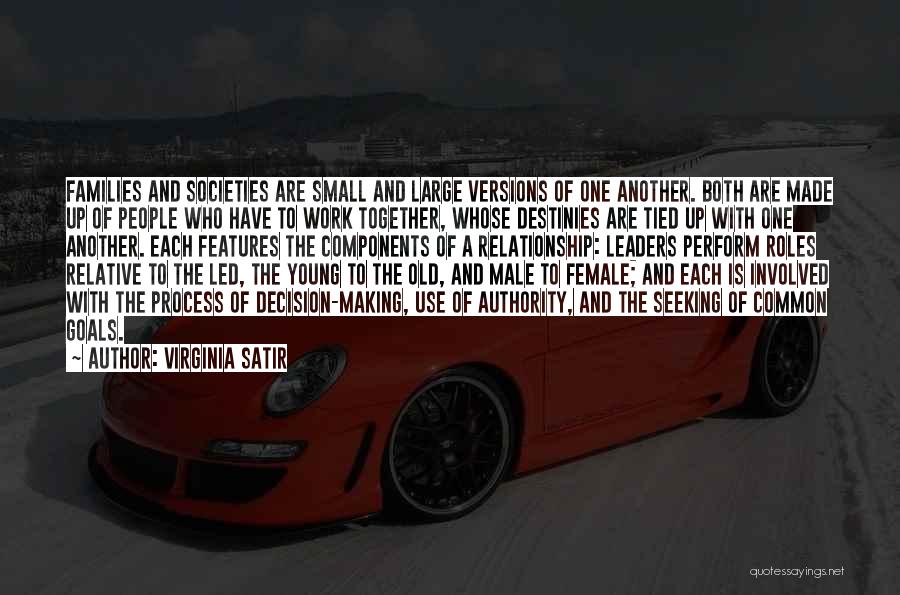 Virginia Satir Quotes: Families And Societies Are Small And Large Versions Of One Another. Both Are Made Up Of People Who Have To