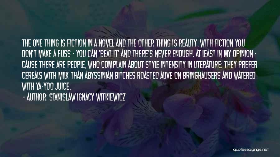 Stanislaw Ignacy Witkiewicz Quotes: The One Thing Is Fiction In A Novel And The Other Thing Is Reality. With Fiction You Don't Make A