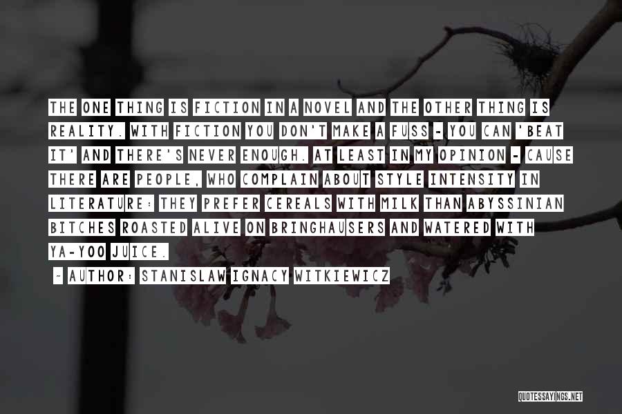 Stanislaw Ignacy Witkiewicz Quotes: The One Thing Is Fiction In A Novel And The Other Thing Is Reality. With Fiction You Don't Make A