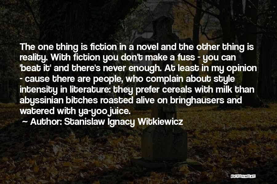 Stanislaw Ignacy Witkiewicz Quotes: The One Thing Is Fiction In A Novel And The Other Thing Is Reality. With Fiction You Don't Make A