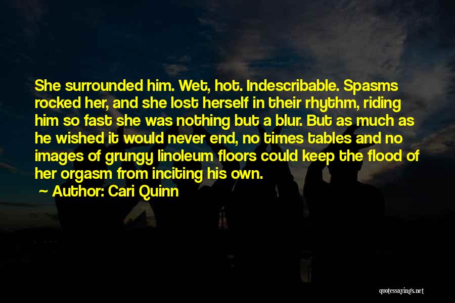 Cari Quinn Quotes: She Surrounded Him. Wet, Hot. Indescribable. Spasms Rocked Her, And She Lost Herself In Their Rhythm, Riding Him So Fast