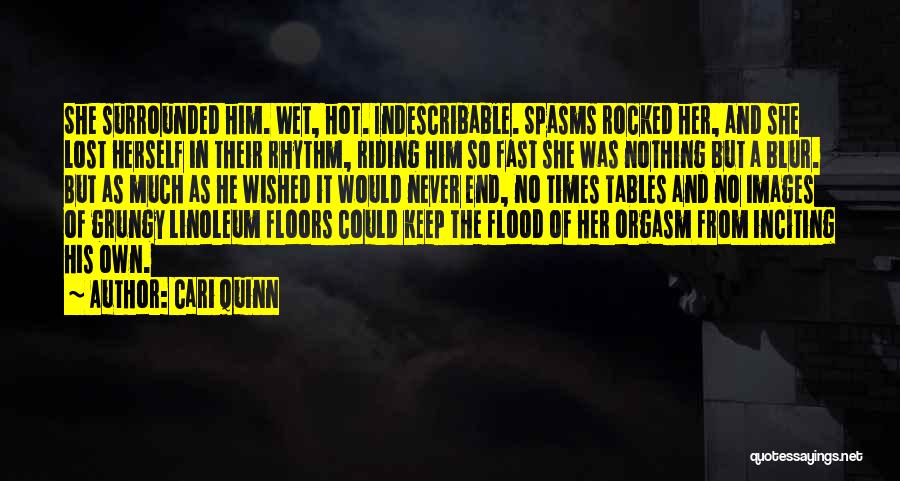 Cari Quinn Quotes: She Surrounded Him. Wet, Hot. Indescribable. Spasms Rocked Her, And She Lost Herself In Their Rhythm, Riding Him So Fast