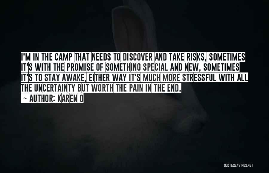 Karen O Quotes: I'm In The Camp That Needs To Discover And Take Risks, Sometimes It's With The Promise Of Something Special And