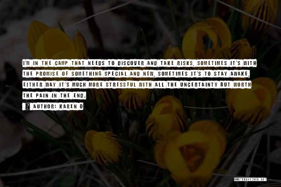 Karen O Quotes: I'm In The Camp That Needs To Discover And Take Risks, Sometimes It's With The Promise Of Something Special And