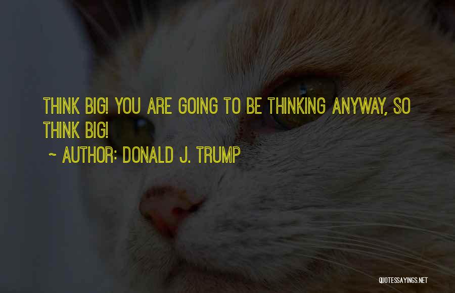 Donald J. Trump Quotes: Think Big! You Are Going To Be Thinking Anyway, So Think Big!