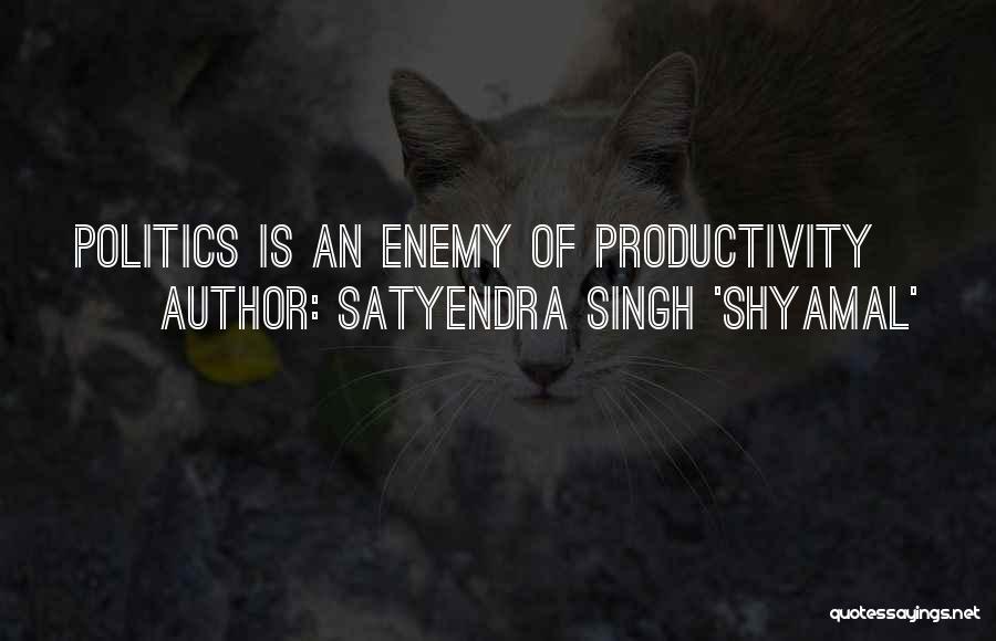 Satyendra Singh 'Shyamal' Quotes: Politics Is An Enemy Of Productivity