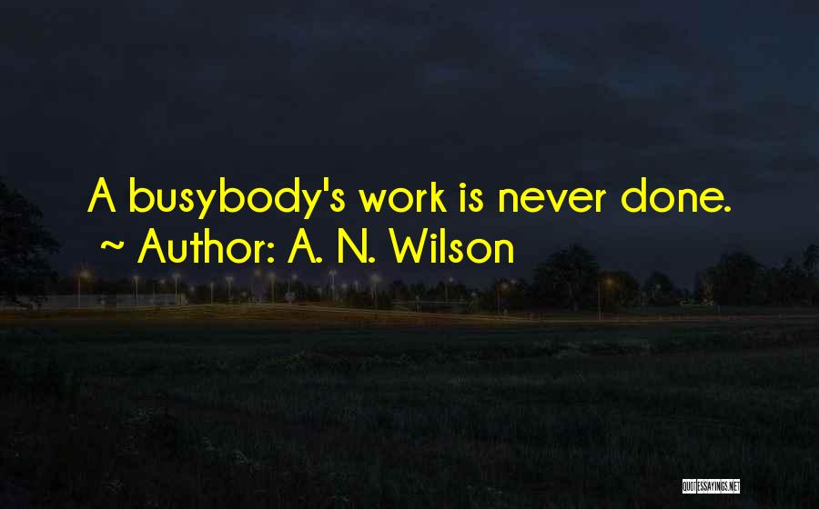 A. N. Wilson Quotes: A Busybody's Work Is Never Done.