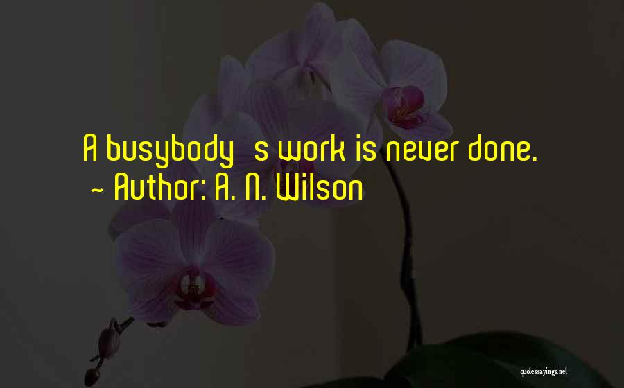 A. N. Wilson Quotes: A Busybody's Work Is Never Done.