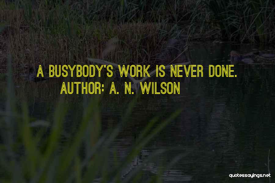 A. N. Wilson Quotes: A Busybody's Work Is Never Done.