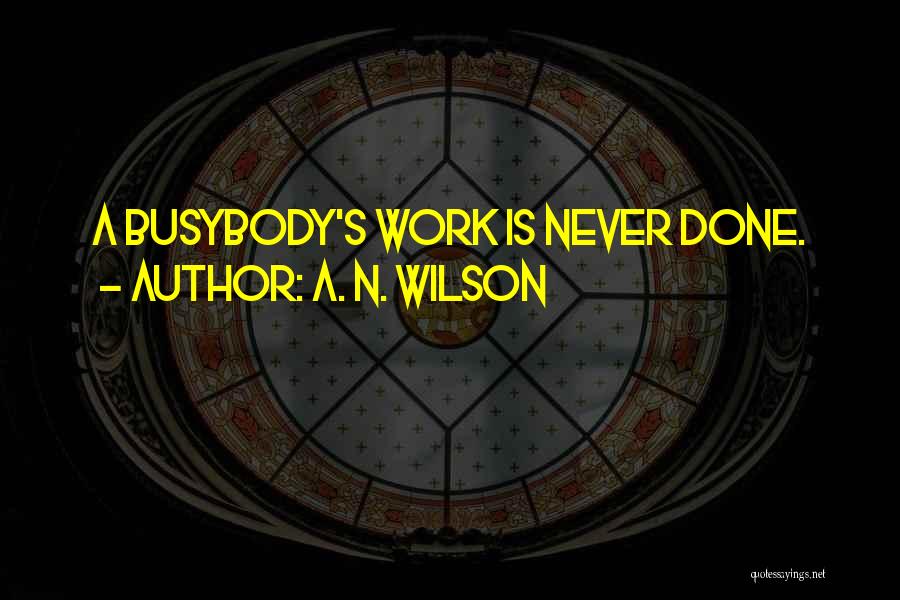 A. N. Wilson Quotes: A Busybody's Work Is Never Done.