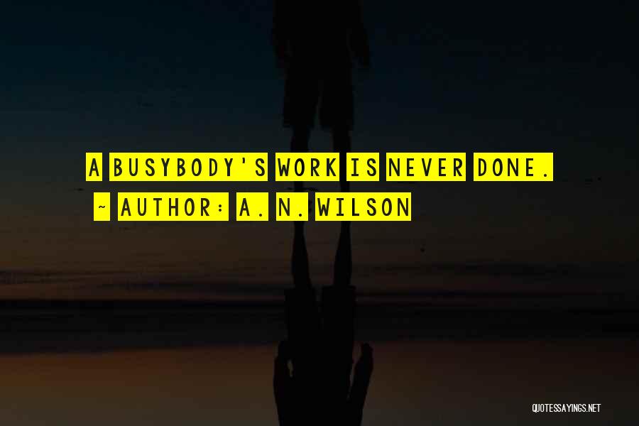 A. N. Wilson Quotes: A Busybody's Work Is Never Done.