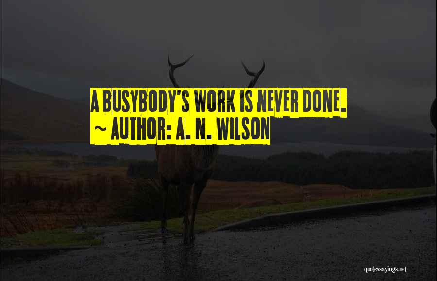 A. N. Wilson Quotes: A Busybody's Work Is Never Done.