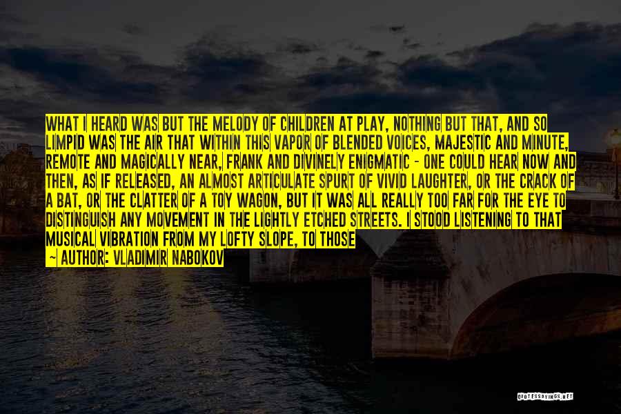 Vladimir Nabokov Quotes: What I Heard Was But The Melody Of Children At Play, Nothing But That, And So Limpid Was The Air