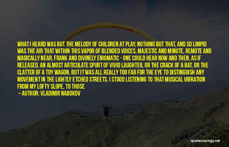 Vladimir Nabokov Quotes: What I Heard Was But The Melody Of Children At Play, Nothing But That, And So Limpid Was The Air