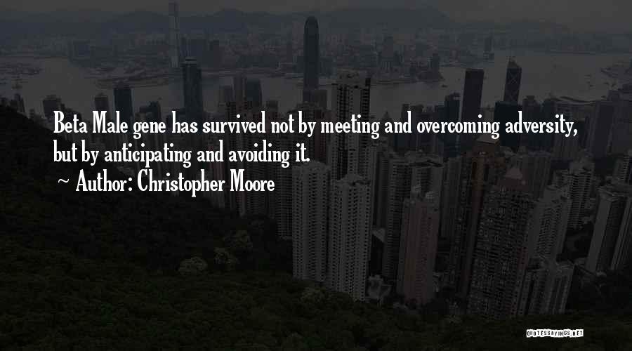 Christopher Moore Quotes: Beta Male Gene Has Survived Not By Meeting And Overcoming Adversity, But By Anticipating And Avoiding It.