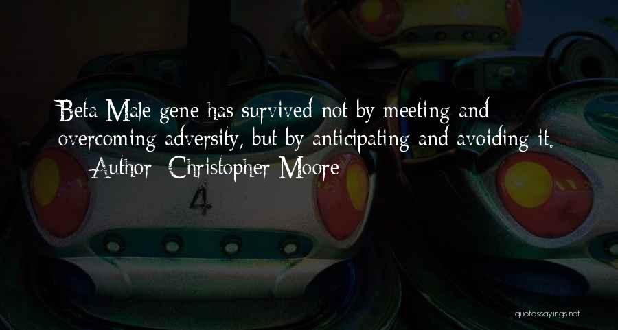Christopher Moore Quotes: Beta Male Gene Has Survived Not By Meeting And Overcoming Adversity, But By Anticipating And Avoiding It.
