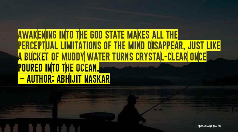Abhijit Naskar Quotes: Awakening Into The God State Makes All The Perceptual Limitations Of The Mind Disappear, Just Like A Bucket Of Muddy