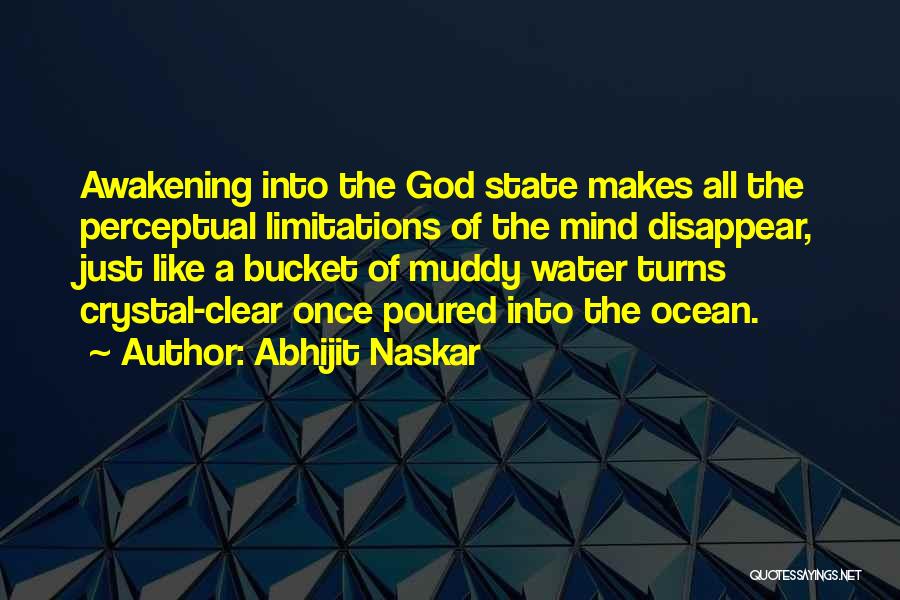 Abhijit Naskar Quotes: Awakening Into The God State Makes All The Perceptual Limitations Of The Mind Disappear, Just Like A Bucket Of Muddy