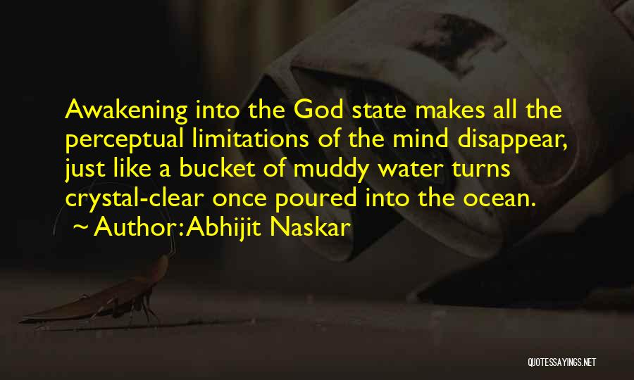 Abhijit Naskar Quotes: Awakening Into The God State Makes All The Perceptual Limitations Of The Mind Disappear, Just Like A Bucket Of Muddy