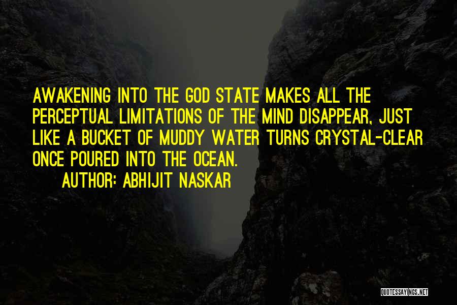 Abhijit Naskar Quotes: Awakening Into The God State Makes All The Perceptual Limitations Of The Mind Disappear, Just Like A Bucket Of Muddy