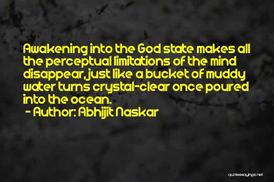 Abhijit Naskar Quotes: Awakening Into The God State Makes All The Perceptual Limitations Of The Mind Disappear, Just Like A Bucket Of Muddy