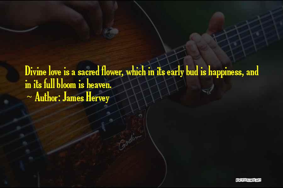 James Hervey Quotes: Divine Love Is A Sacred Flower, Which In Its Early Bud Is Happiness, And In Its Full Bloom Is Heaven.