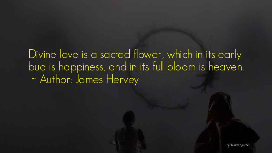 James Hervey Quotes: Divine Love Is A Sacred Flower, Which In Its Early Bud Is Happiness, And In Its Full Bloom Is Heaven.