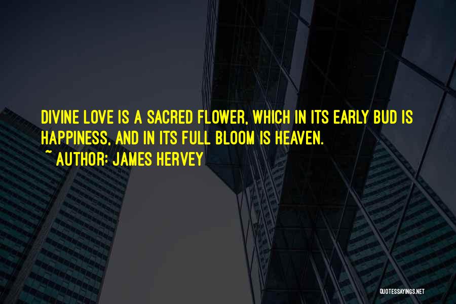 James Hervey Quotes: Divine Love Is A Sacred Flower, Which In Its Early Bud Is Happiness, And In Its Full Bloom Is Heaven.