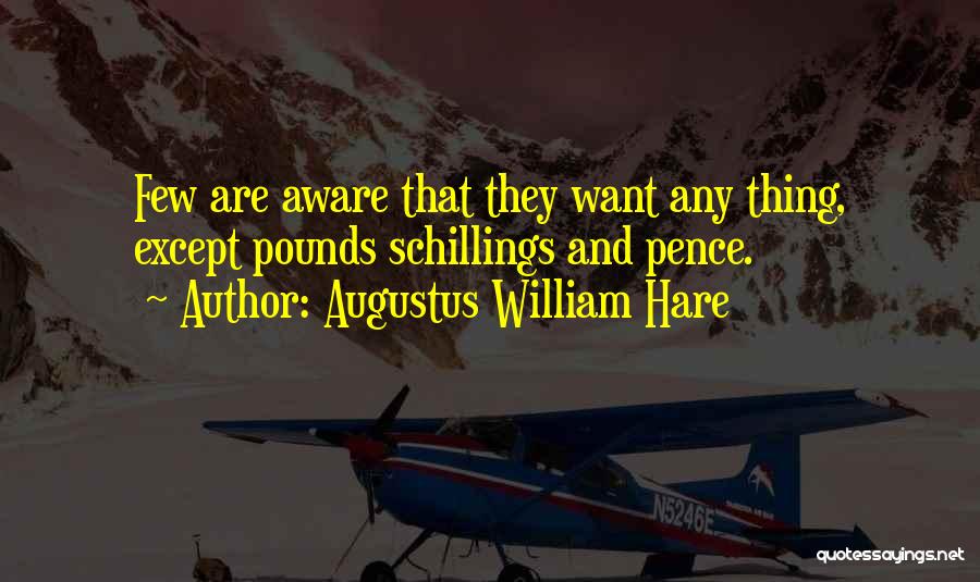 Augustus William Hare Quotes: Few Are Aware That They Want Any Thing, Except Pounds Schillings And Pence.