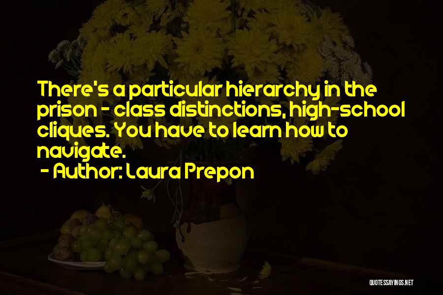 Laura Prepon Quotes: There's A Particular Hierarchy In The Prison - Class Distinctions, High-school Cliques. You Have To Learn How To Navigate.