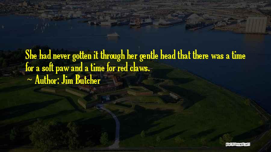 Jim Butcher Quotes: She Had Never Gotten It Through Her Gentle Head That There Was A Time For A Soft Paw And A