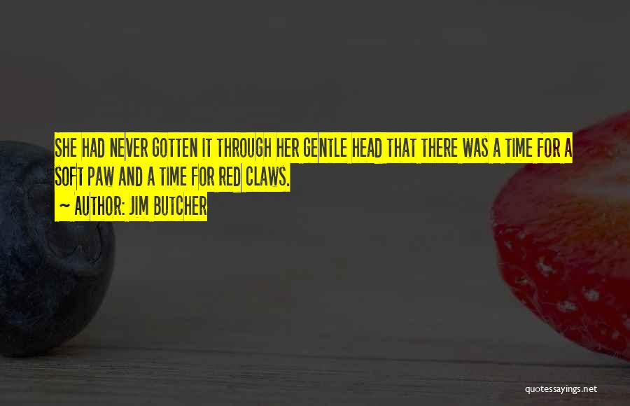 Jim Butcher Quotes: She Had Never Gotten It Through Her Gentle Head That There Was A Time For A Soft Paw And A