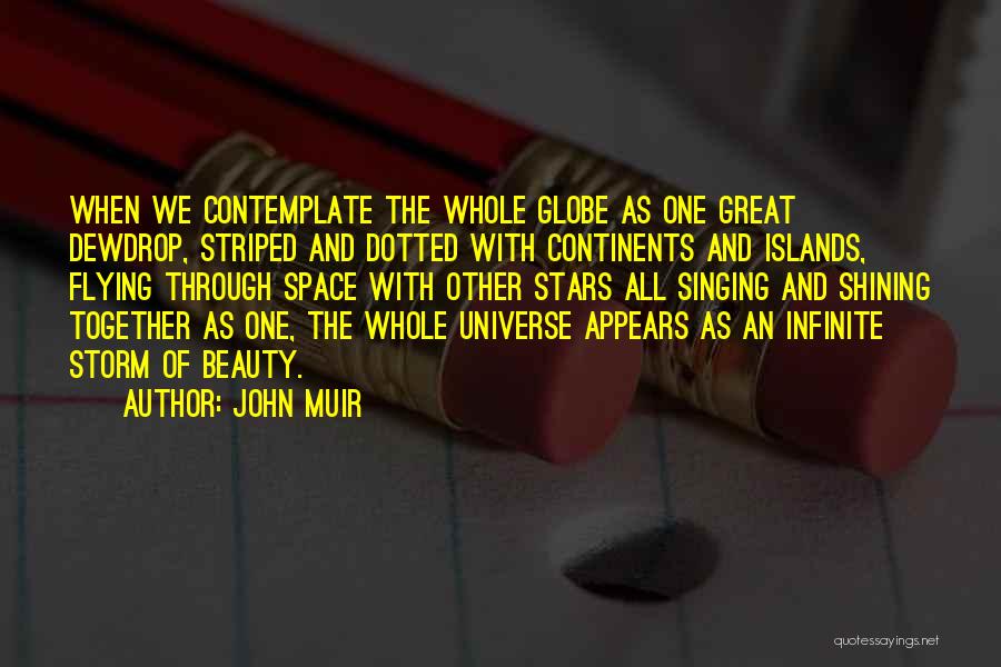 John Muir Quotes: When We Contemplate The Whole Globe As One Great Dewdrop, Striped And Dotted With Continents And Islands, Flying Through Space