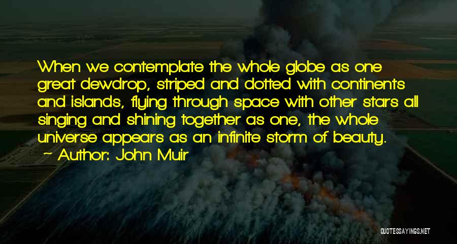 John Muir Quotes: When We Contemplate The Whole Globe As One Great Dewdrop, Striped And Dotted With Continents And Islands, Flying Through Space