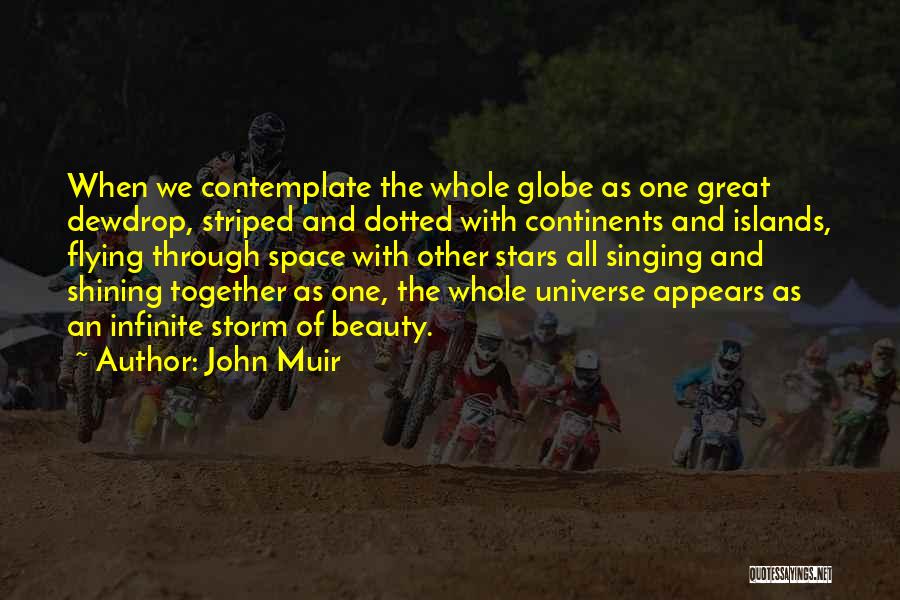 John Muir Quotes: When We Contemplate The Whole Globe As One Great Dewdrop, Striped And Dotted With Continents And Islands, Flying Through Space