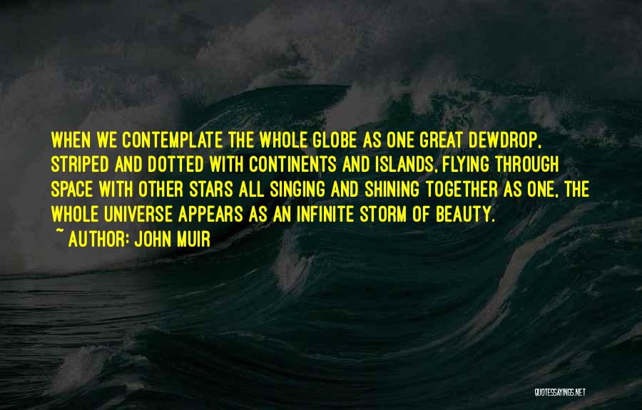 John Muir Quotes: When We Contemplate The Whole Globe As One Great Dewdrop, Striped And Dotted With Continents And Islands, Flying Through Space