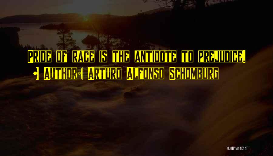 Arturo Alfonso Schomburg Quotes: Pride Of Race Is The Antidote To Prejudice.