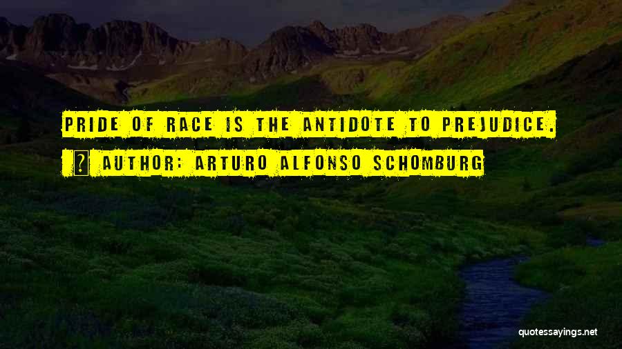 Arturo Alfonso Schomburg Quotes: Pride Of Race Is The Antidote To Prejudice.