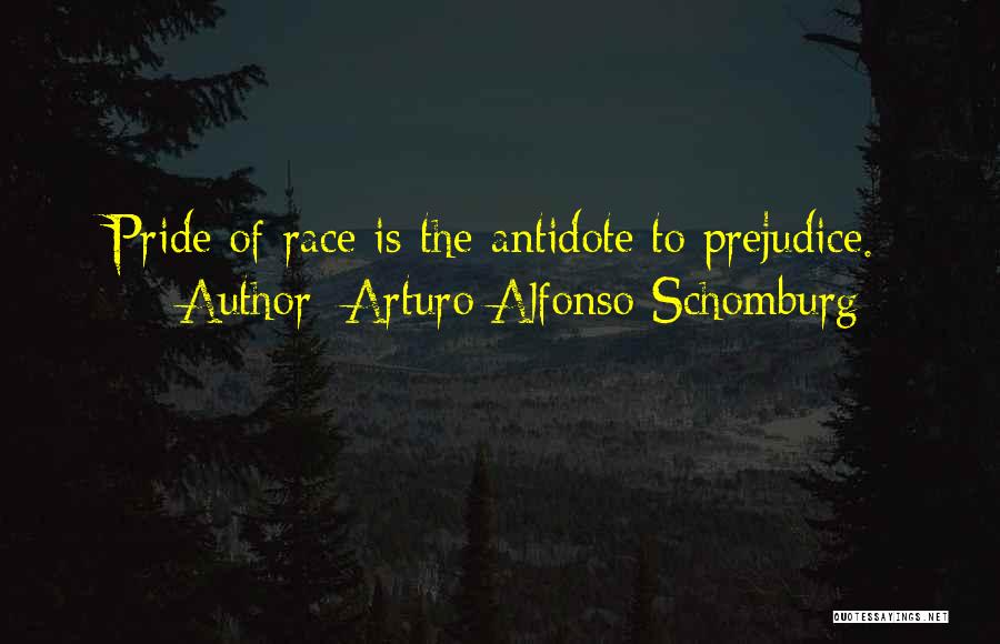 Arturo Alfonso Schomburg Quotes: Pride Of Race Is The Antidote To Prejudice.