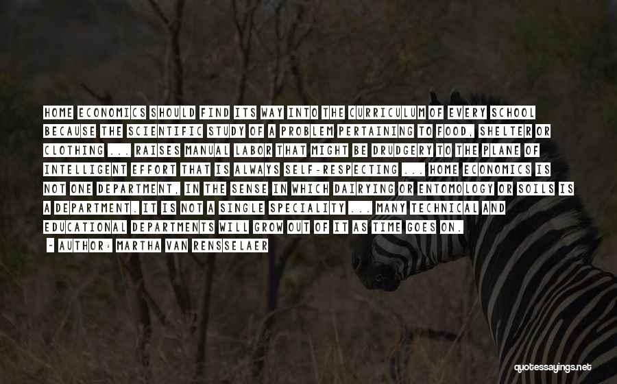 Martha Van Rensselaer Quotes: Home Economics Should Find Its Way Into The Curriculum Of Every School Because The Scientific Study Of A Problem Pertaining